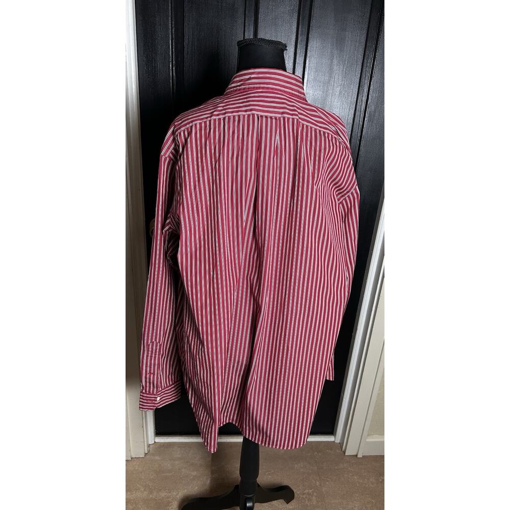 Lauren Ralph Lauren Red and White Striped Button-Down Shirt - Picture 2 of 6